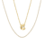 CZ Initial C Tennis Necklace And Pendant Set In 14K Gold Over Brass 4.05ctw