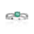 Round Emerald with White Sapphire Accents Sterling Silver Split Shank
Ring, 0.60ctw