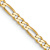 14k Yellow Gold 2.25mm Solid Flat Figaro 30 Inch Chain