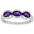 Amethyst Three-Stone Ring In Platinum Over Sterling Silver