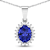 1.15ctw 14K White Gold Tanzanite and White Diamond Pendant with 18 inch
Cable Chain