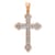 14k Rose Gold and Rhodium Over 14k Rose Gold Diamond Cross Pendant