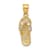 14k Yellow Gold 3D Textured Cubic Zirconia April Birthstone Flip Flop Pendant