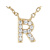 CZ Initial R Station Necklace In 18K Gold Over Sterling Silver 0.1ctw