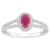 6x4mm Oval Ruby 1/4 ctw Diamond Rhodium Over Sterling Silver Halo Ring