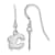 Rhodium Over Sterling Silver NHL Calgary Flames LogoArt Dangle Earrings