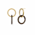 14K Yellow Gold Over Sterling Silver Acrylic Double Drop Earrings in Blackberry