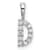 Rhodium Over 14K White Gold Lab Grown Diamond Letter D Initial Pendant