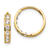 14K Yellow Gold Cubic Zirconia Children's Hinged Hoop Earrings