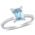 Aquamarine and Diamond 14K White Gold Engagement Ring 2ctw