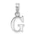 Sterling Silver Polished Block Initial -G- Pendant