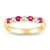Ruby and Diamond 14k Yellow Gold Band Ring 0.50ctw
