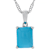 Turquoise Solitaire Pendant With Chain In Sterling Silver