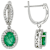Emerald And Zircon Drop Earrings In Sterling Silver