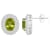 8x6mm Oval Peridot And White Topaz Accent Rhodium Over Sterling Silver
Double Halo Stud Earrings