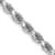 Rhodium Over 14k White Gold 3.25mm Solid Diamond-Cut Rope 28 Inch Chain