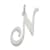 Rhodium Over Sterling Silver Fancy Script Letter N Initial Charm