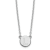 Rhodium Over Sterling Silver Tiny Circle Block Letter L  Initial Necklace