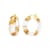 14K Yellow Gold Over Sterling Silver Mini Gold Leaf Acrylic Hoops in Clear