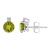 5mm Round Peridot with Diamond Accents 14k White Gold Stud Earrings
