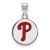 Rhodium Over Sterling Silver MLB LogoArt Philadelphia Phillies Enamel Pendant