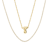 CZ Initial T Tennis Necklace And Pendant Set In 14K Gold Over Brass 4.05ctw