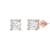 White Cubic Zirconia 14k Rose Gold Studs With Velvet Gift Box 3.00ctw