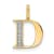 14K Yellow Gold Diamond Letter D Initial Pendant