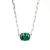 Green Cubic Zirconia Rhodium Over Sterling Silver Paperclip Necklace 3.67ctw