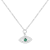 Emerald and Moissanite Rhodium Over Sterling Silver Evil Eye Necklace