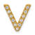 14K Yellow Gold Diamond Letter V Initial Charm