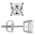 White Cubic Zirconia 14k White Gold Studs With Velvet Gift Box 1.00ctw