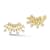 Rachel Zoe CZ Fan Stud Earrings in 14K Gold Over Sterling Silver