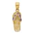 14k Yellow Gold Textured 3D June Cubic Zirconia Birthstone Flip Flop Pendant