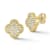 Sterling Statements 14K Yellow Gold Over Sterling Silver Pave Clover Studs
