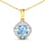 1.48ctw 14K Yellow Gold Aquamarine and White Diamond Pendant with 18
inch Cable Chain