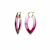 14K Yellow Gold Over Sterling Silver Painted Marquise Hoops in Red
