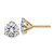 14K Yellow Gold 4ct. 8.0mm Round D E F Pure Light Moissanite Earrings