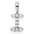 Rhodium Over 14K White Gold Lab Grown Diamond Letter I Initial Pendant