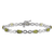 Rhodium Over 14k White Gold Peridot and Diamond Infinity Bracelet