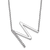 Rhodium Over 14k White Gold Sideways Diamond Initial M Pendant Cable
Link 18 Inch Necklace