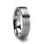 AIRES Flat Brush Finish Center Polished Edges Tungsten Carbide Ring 6mm