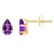 6x4mm Pear Shape Amethyst 10k Yellow Gold Stud Earrings
