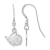 Rhodium Over Sterling Silver NHL Ottawa Senators LogoArt Dangle Earrings