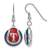 Rhodium Over Sterling Silver MLB LogoArt Texas Rangers Enamel Earrings