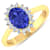 1.63ctw Violet Tanzanite and Diamond 14K Yellow Gold Halo Ring