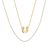 CZ Initial U Tennis Necklace And Pendant Set In 14K Gold Over Brass 4.05ctw