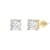 White Cubic Zirconia 14k Yellow Gold Studs With Velvet Gift Box 3.00ctw