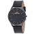 Seapro Men's Black hole Black Dial, Gunmetal Bezel, Black Leather Strap Watch