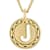 Cardano Initial J Pendant Necklace In 18K Gold Over Bronze